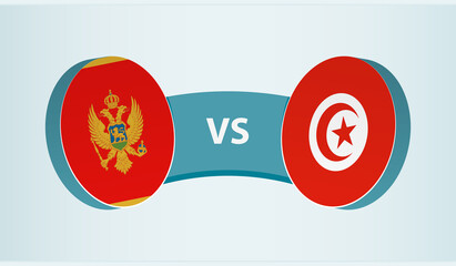 Montenegro versus Tunisia, team sports competition concept.