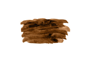 Abstract brown watercolor background isolated on a white