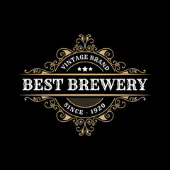 Whiskey Bourbon Vintage luxury antique logo border frame western engraving labels for beer wine whiskey alcohol product box packaging label vector printable design template