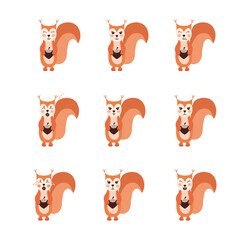 Squirrel emoji set dd ww isol animal