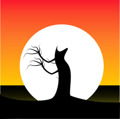 Halloween Tree. A scary tree on Halloween.