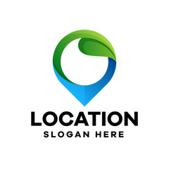Organic Location Gradient Logo Design