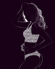 Woman body illustration Abstract poster 