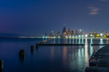 Views of the Chicago Skyline at Dawn