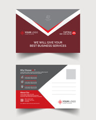 Creative and professional business postcard template, Vector illustration design