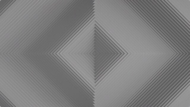 Abstract pattern of square with an offset effect. Animation of white-gray clean rings. Abstract background for a business presentation. Seamless loop. Rhombus square parallelogram.