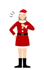 自信満々で胸を張るサンタクロース姿の女性