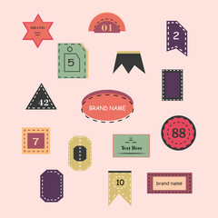 Product labels set vintage style. Element set. Dialogue text. Comic. Speak and talk bubble. Chat and message uses. Vintage speech bubble. Vintage label. 