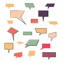 Speech bubbles set vintage style. Element set. Dialogue text. Comic. Speak and talk bubble. Chat and message uses. Vintage speech bubble. 