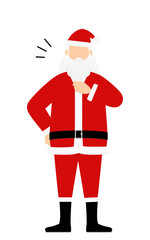 自信満々で胸を張るサンタクロースのおじいさん