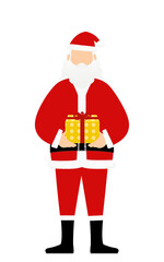 プレゼントを手渡すサンタクロースのおじいさん