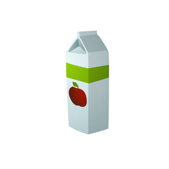 Box of apple juice. Simple cartoon style. Vector eps10