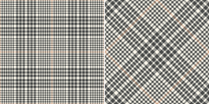 Abstract check plaid pattern tweed in grey and beige. Seamless modern neutral herringbone tartan plaid for jacket, coat, skirt, trousers, scarf, other spring autumn winter fashion fabric design.