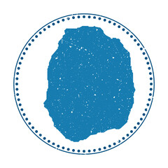 Nevis sticker. Travel rubber stamp with a map of the island, vector illustration. Can be used as an insignia, logotype, label, sticker, or badge of Nevis.