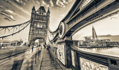 Vintage scene of Tower Bridge, London