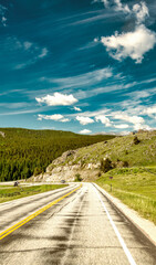 Beautiful road across the countryside, Wyoming.