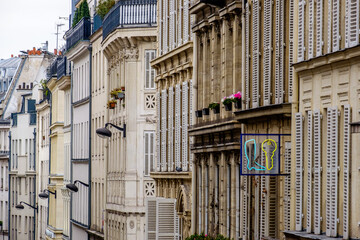 Parisian townhouse facades Pigalle Paris France