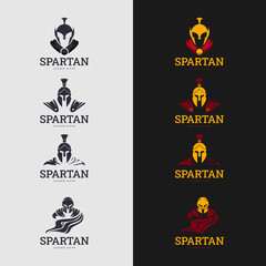 spartan logo icon designs vector. suitable for company logo, print, digital, icon, apps, and other marketing material purpose. spartan logo set
