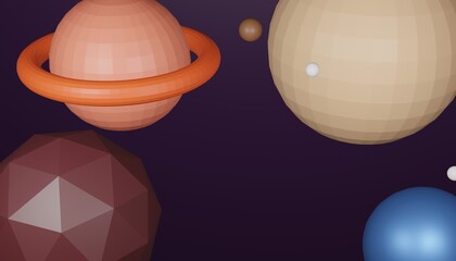 Illustration of a planet in space. abstract background 3d rendering