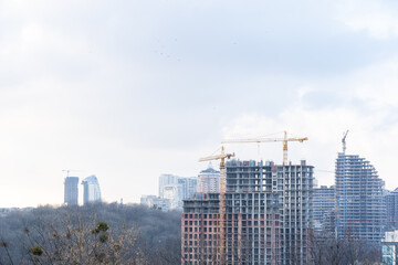 Fototapeta na wymiar view of Kiev. Old residential buildings overlooking the city.