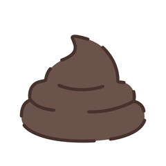 Turd icon. The turd of a cat, a pet. Toilet. Simple vector illustration.