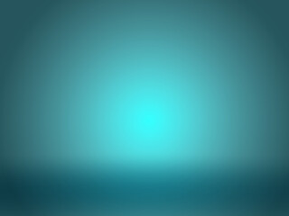 Turquoise gradient background for product, Empty podium studio