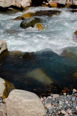 water flowing over rocks
