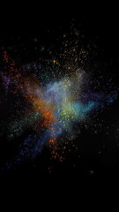 Explosion of colored dust. Abstract close the dust in the background. Colorful explosion