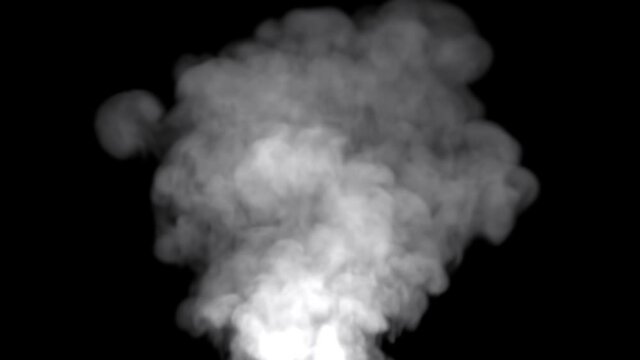 3D animation of white smoke. Smoke rises and fills the space. Fog, white and gray smoke background. 