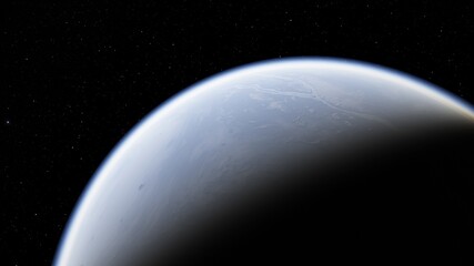 Planets and galaxy, beauty of deep space 3d illustration