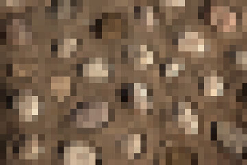 Abstract modern leopard pixel texture. Animals trendy background. Brown shapes formed from merged small squares for print, card, postcard, fabric, textile. Modern ornament of stylized skin