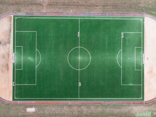 Top view of soccer field or football field.
