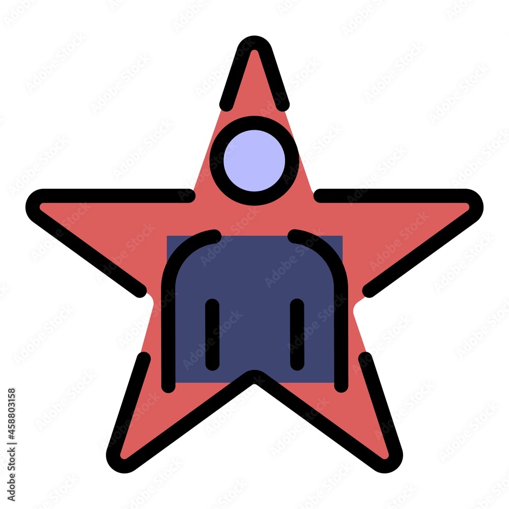Poster man star icon. outline man star vector icon color flat isolated - Posters