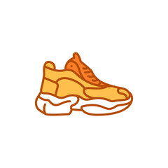 Sneakers color line icon. Pictogram for web page, mobile app, promo.