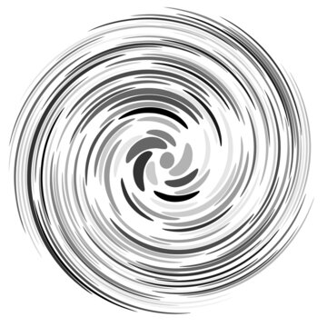Twist, swirl, sworl circular spiral design element