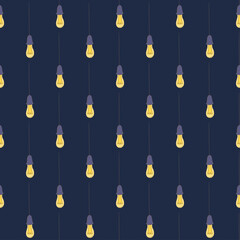 Vintage seamless pattern with light bulbs