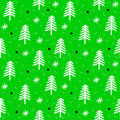 Fototapeta premium christmas trees wallpaper on green background, vector eps 10
