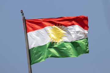 Naklejka na ściany i meble Flag of Kurdistan, used in Iraqi Kurdistan.