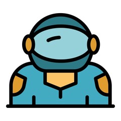 Spaceman icon. Outline spaceman vector icon color flat isolated