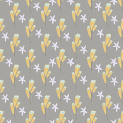 Vintage seamless pastel vectorn floral pattern.