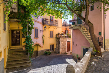 Fototapeta na wymiar Scenic sight in Ciciliano, beautiful little town in the province of Rome, Lazio, Italy.