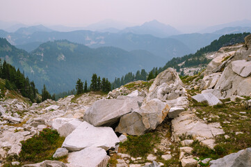 Smokey views in the north cascades of washington