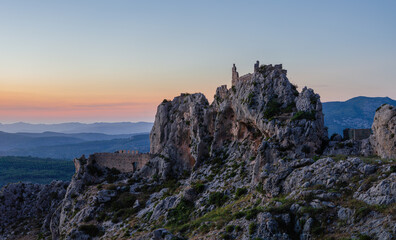 Fototapeta na wymiar Sunset at Benissili Castle in Spain