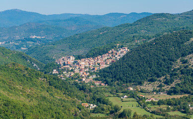 Fototapeta na wymiar Panoramic view of Sanbuci, in the Province of Rome, Lazio, Italy.