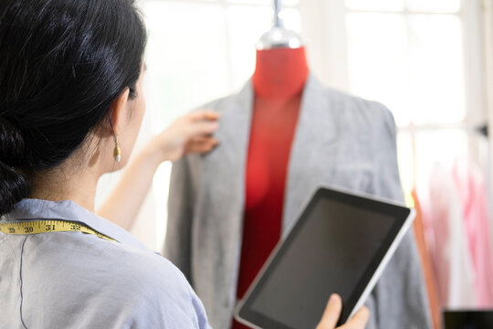 Fashion designer working in atelier