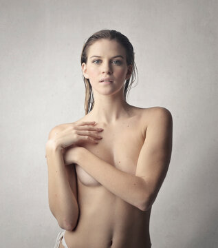 portrait of  a young beautiful nude woman