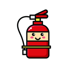 cute fire extinguisher icon illustration vector graphic