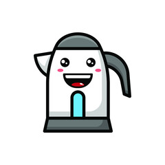 cute kettle icon illustration vector graphic