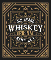Whiskey label with old frames