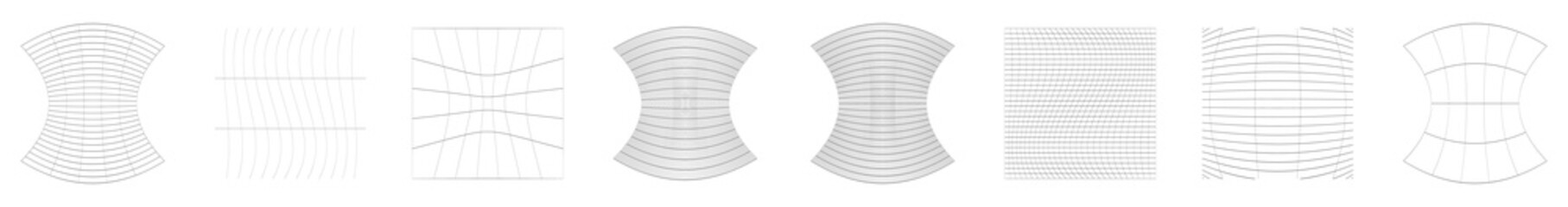 Grid, mesh, grating, trellis, wireframe with distortion, deformation effect. Warp, tweak distort grid
